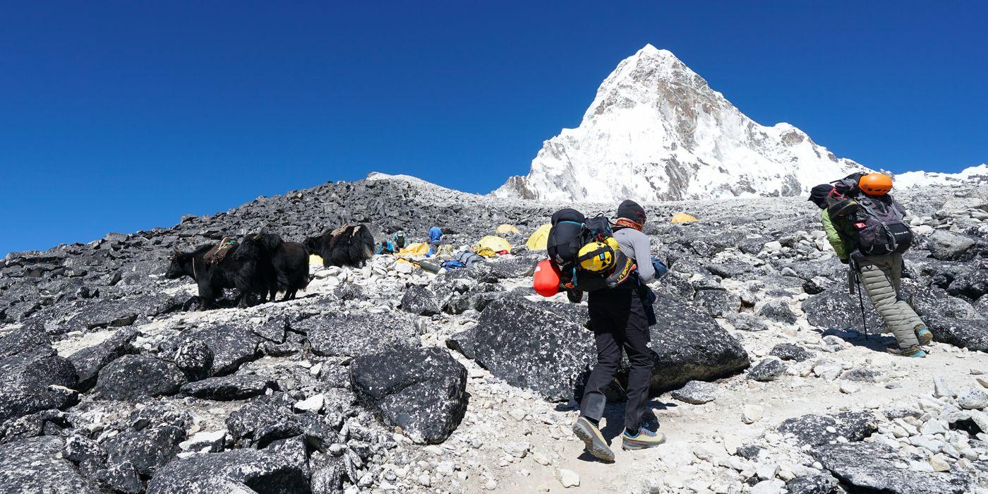 gear for walking in to the climb